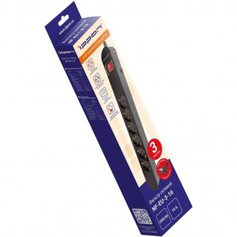 Сетевой фильтр IPPON NF-EU-3-16 3м 6 розеток черный Сетевой фильтр IPPON NF-EU-3-16 3м 6 розеток черный